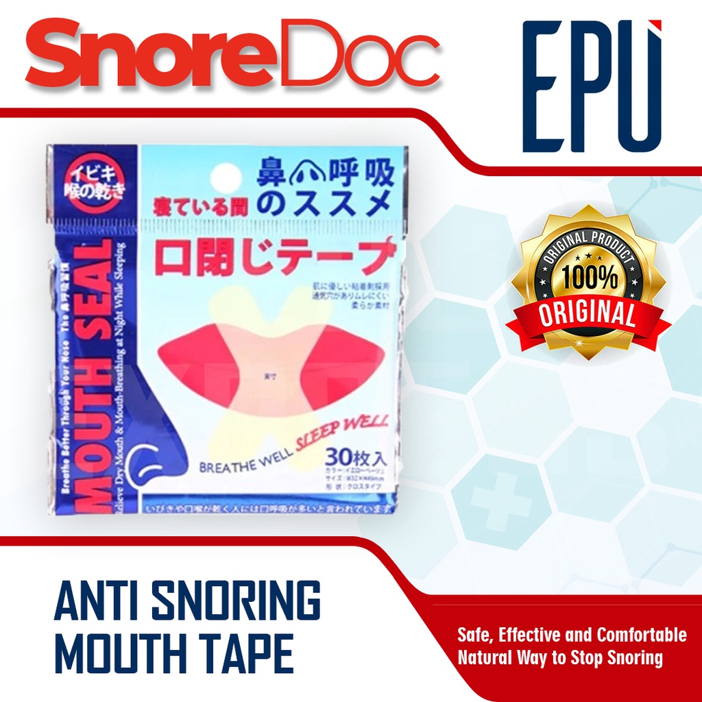 Snoredoc Mouth Tape Mouth Seal Strip Mulut Anti Ngorok Anti Dengkur Snore Stopper 30 Pieces