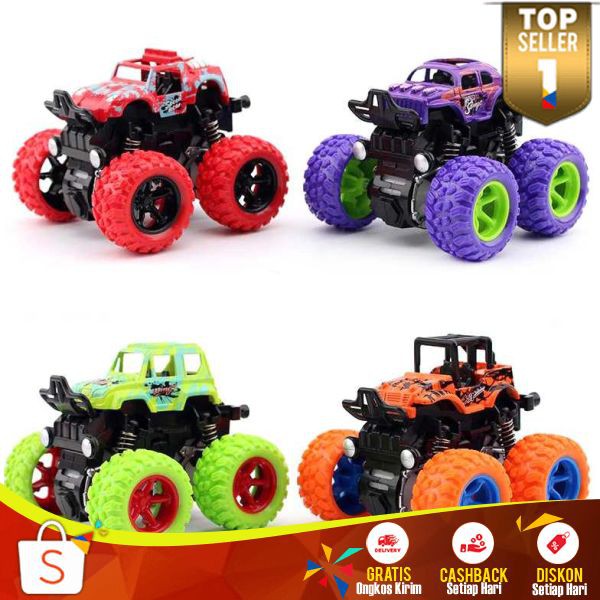 Monster Zap Mainan Mobil Jip Off Road 4 Drive Inertial Offroad RC Ban Besar Mainan Anak Cowok