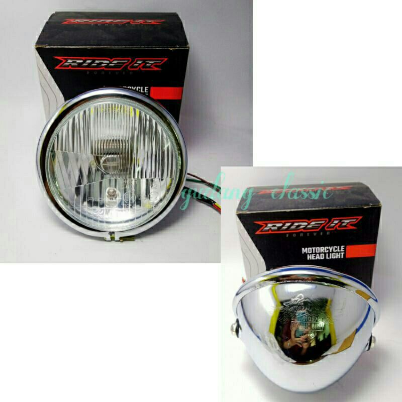 Reflektor jute h4 led nyala putih