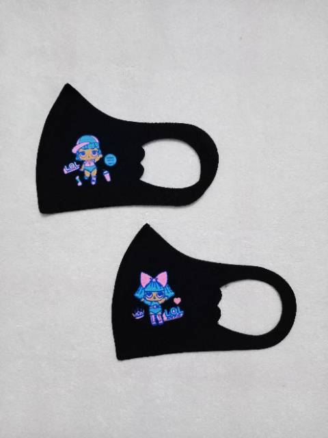 MASKER ANAK KAIN SCUBA MOTIF LOL BAHAN PREMIUM KUALITAS BAGUS