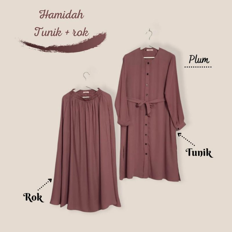 Tunik Hamidah/rok tunik/set tunik/gamis Syari