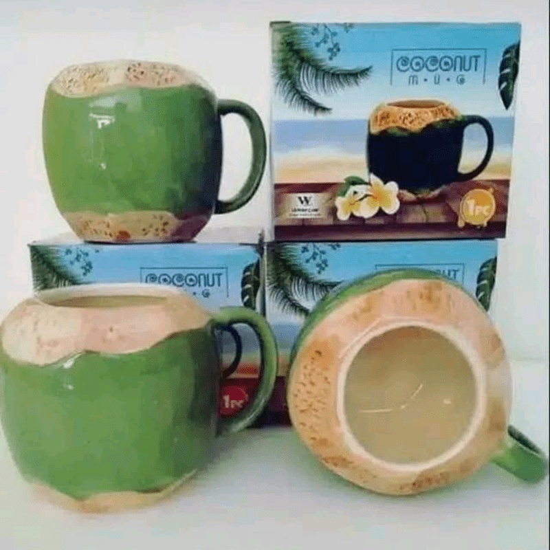 Mug Coconut Kelapa Muda HIJAU Souvenir Antique