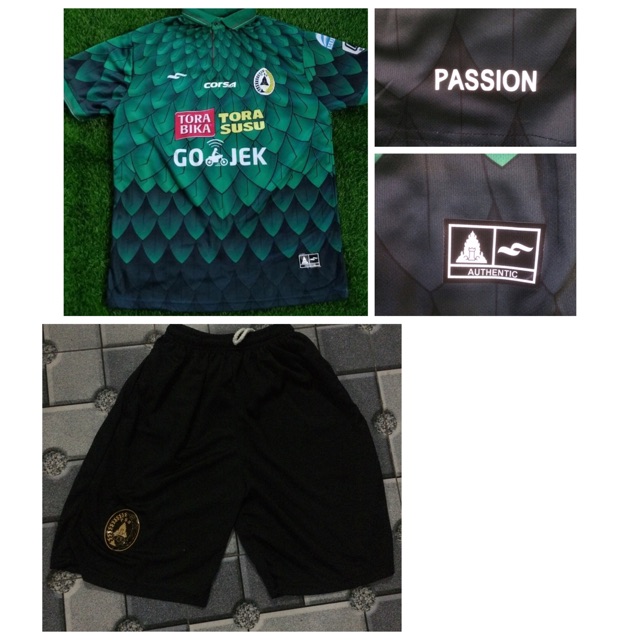 Stellan Jersey Kaos Baju Bola Full 1 Satu Stel Set PSS Sleman Home Hijau Elang Liga 1 2 2017 2020 GO