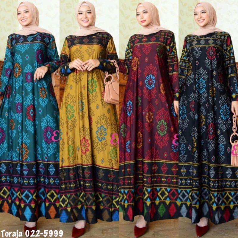 Raqila Dress - LD100-110 / Gamis Calvin Jeans Terbaru BATIK / Toraja Maxy / R.24 - 022-5999 / R.24 - 023-5465