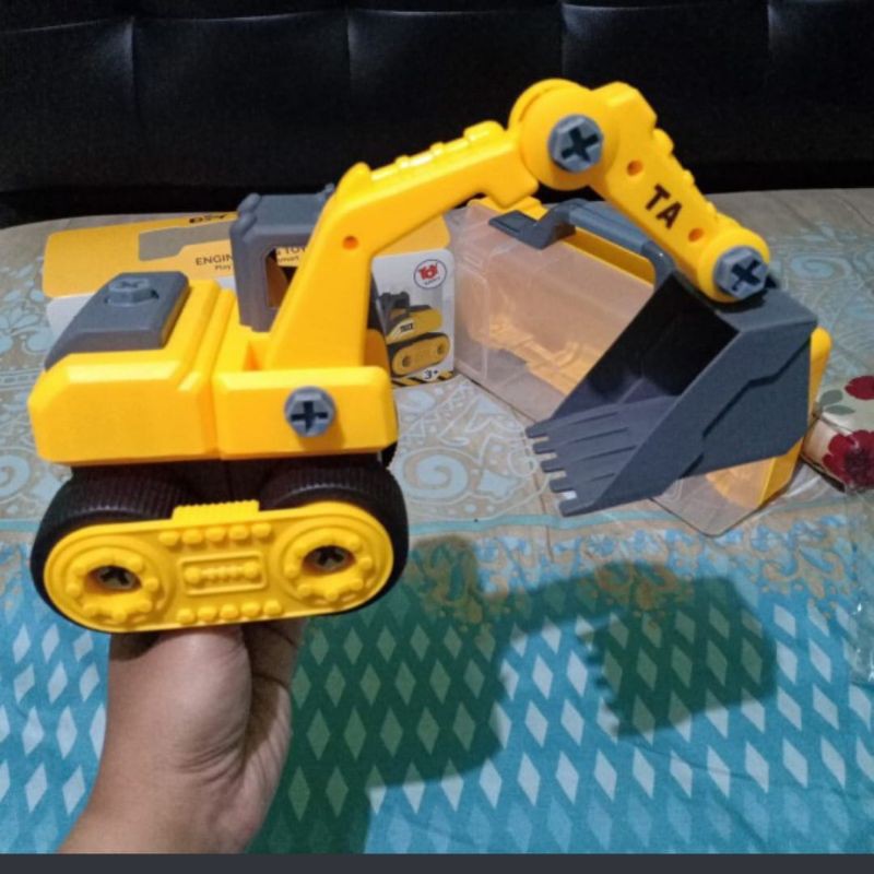 Mainan Anak DIY Traktor Excavator mudah dipasang