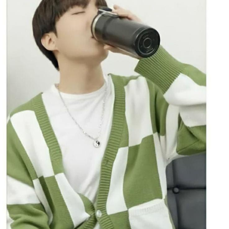 CARDIGAN MINGYU JAEHYUN MOTIF KOTAK RAJUT PREMIUM