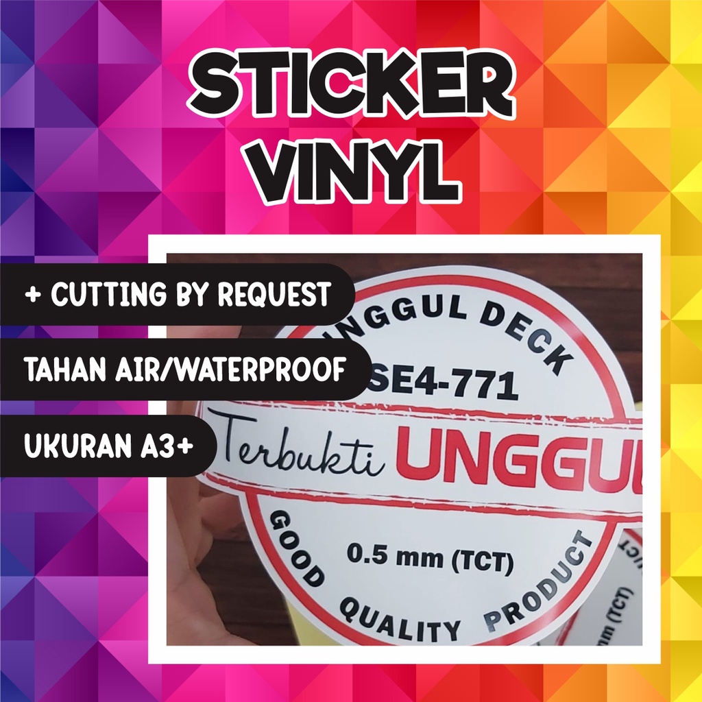 

STICKER VINYL WATERPROOF + CUTTING TERMURAH