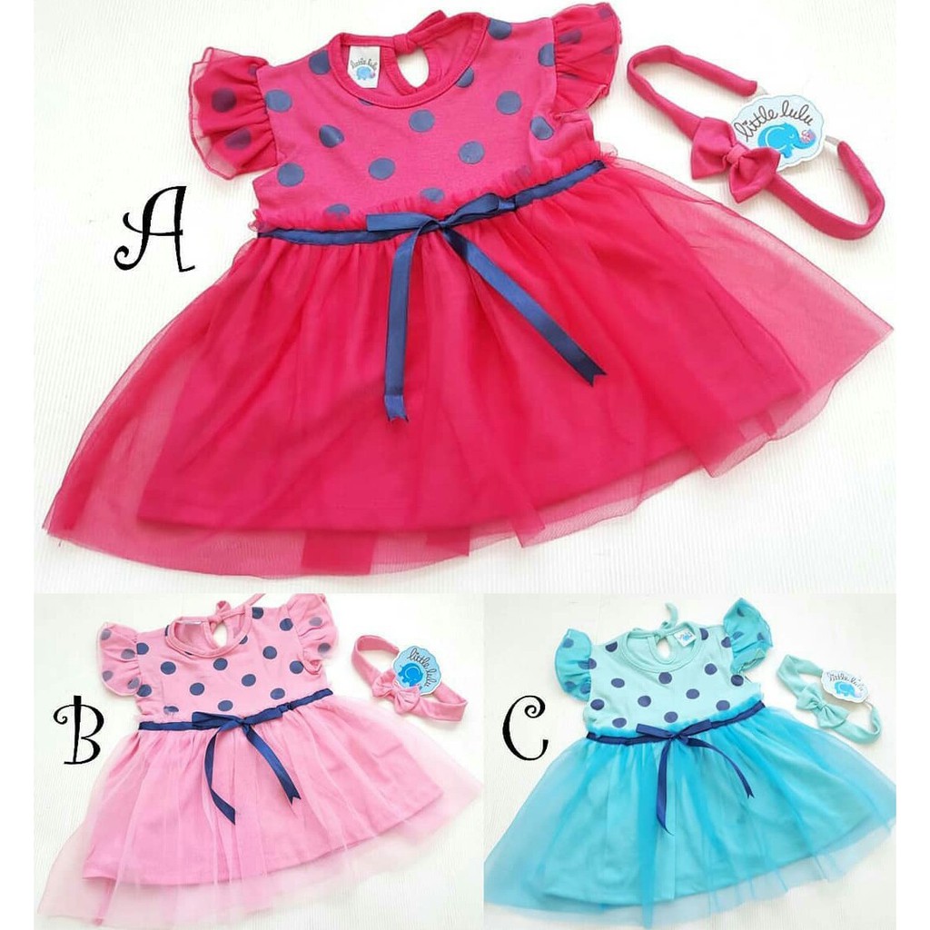 Baju Bayi Perempuan Dress Bayi Cewek Polkadot