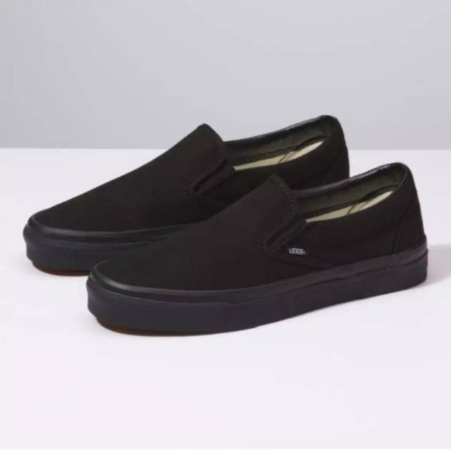 vans slip on full black off 61 