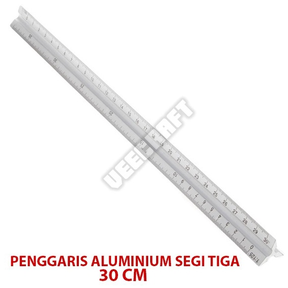 

Penggaris Aluminium Segitiga /Aluminium Metal Triangle Scale Ruler 12" promo