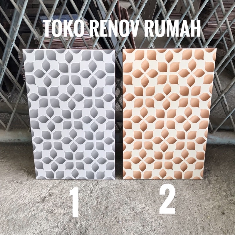 keramik dinding 25x40 motif batik (mengkilap)/ keramik dinding kamar mandi/ keramik dinding dapur