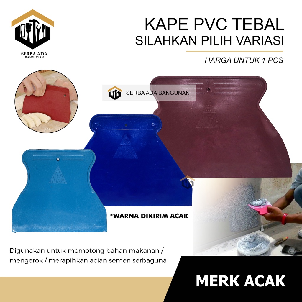 KAPE PLASTIK 5 7 9 INCH DEMPUL TEMBOK DENGAN KOMPON / SCRAPPER PVC KUAT BAGUS AWET FINISHING MULUS