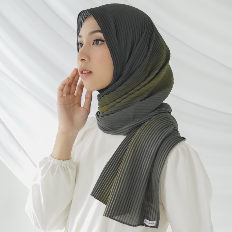 Anna pleats ombre batch 2/pashmina plisket gradasi/pashmina plisket ombre-Army
