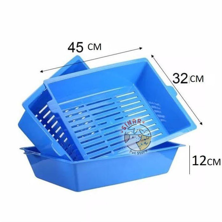 Bak Pasir Kucing 3 in 1 Self Sifting Tray - Cat Litter Box wood soya  45 x 35 x 12CM