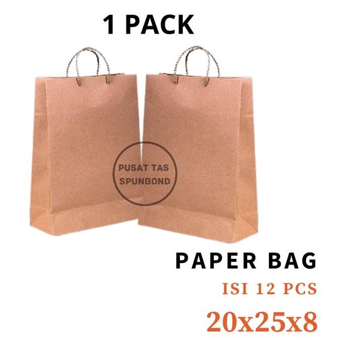 

✦ Paper Bag 20x25x8 - 1 PACK / Paper Bag Kraft / Paper Bag Coklat ✈