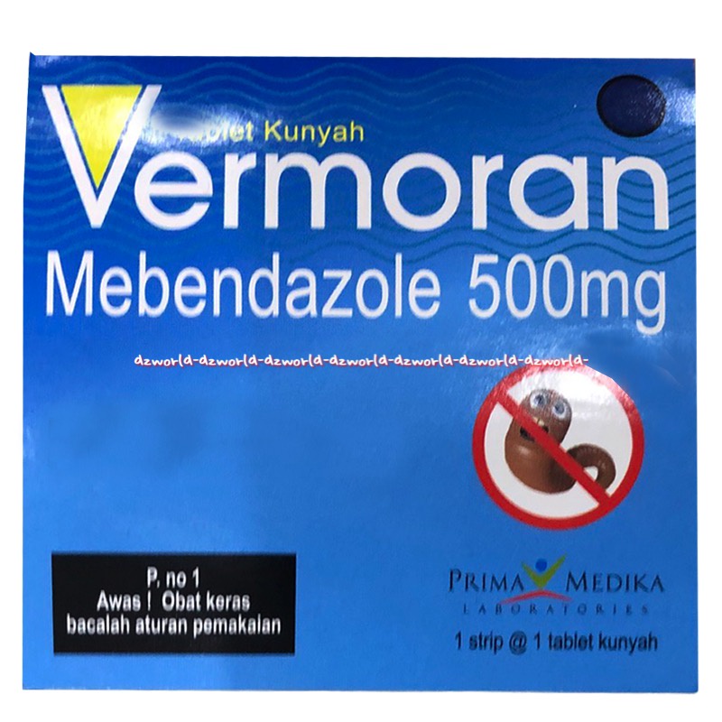 Vermoran Mebendazole 500mg Tablet Kunyah Obat Cacing Fermoran Meben Dazole