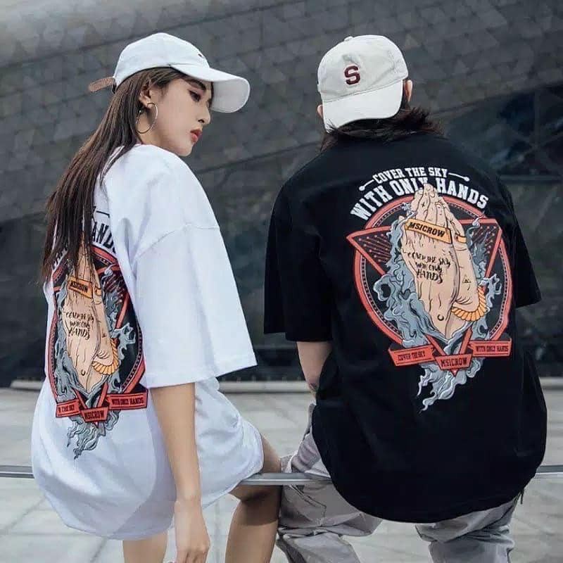 GSC - ETHEREAL Kaos Oversize Shirt / Smile mask Oversized Shir-t-msicrow putih