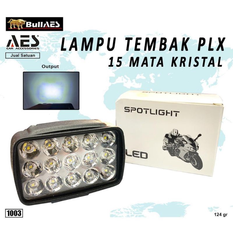 LAMPU LED BAR TEMBAK SOROT 15LED MOBIL MOTOR 12-V