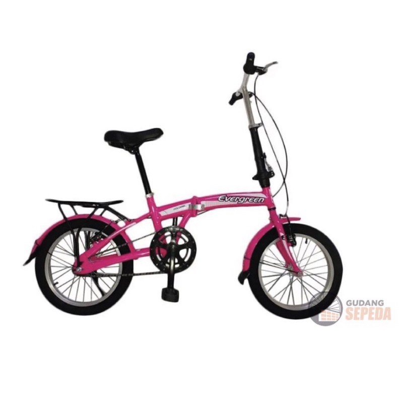 Khusus Exspedisi Sepeda Lipat murah Evergreen 16 1 & 7 speed Termurah Original Taiwan single speed SNI-5