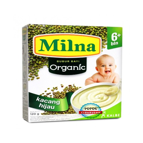 Milna Bubur Bayi Organic Usia 6+ 120GR/ Pisang/Beras Merah/Kacang Hijau/Multrigain/popokcibarusah