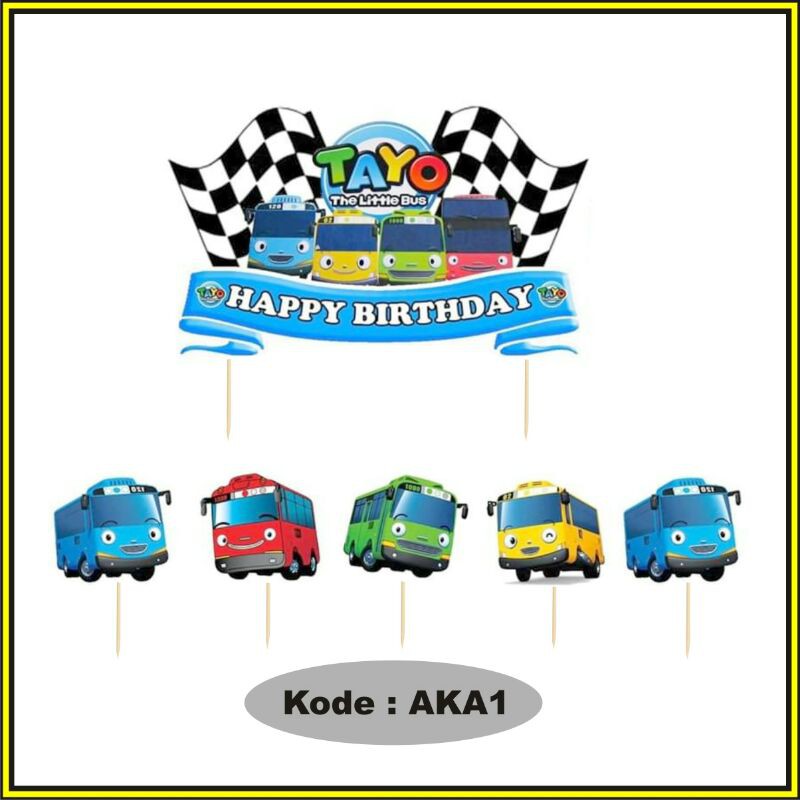 topper cake karakter tayo