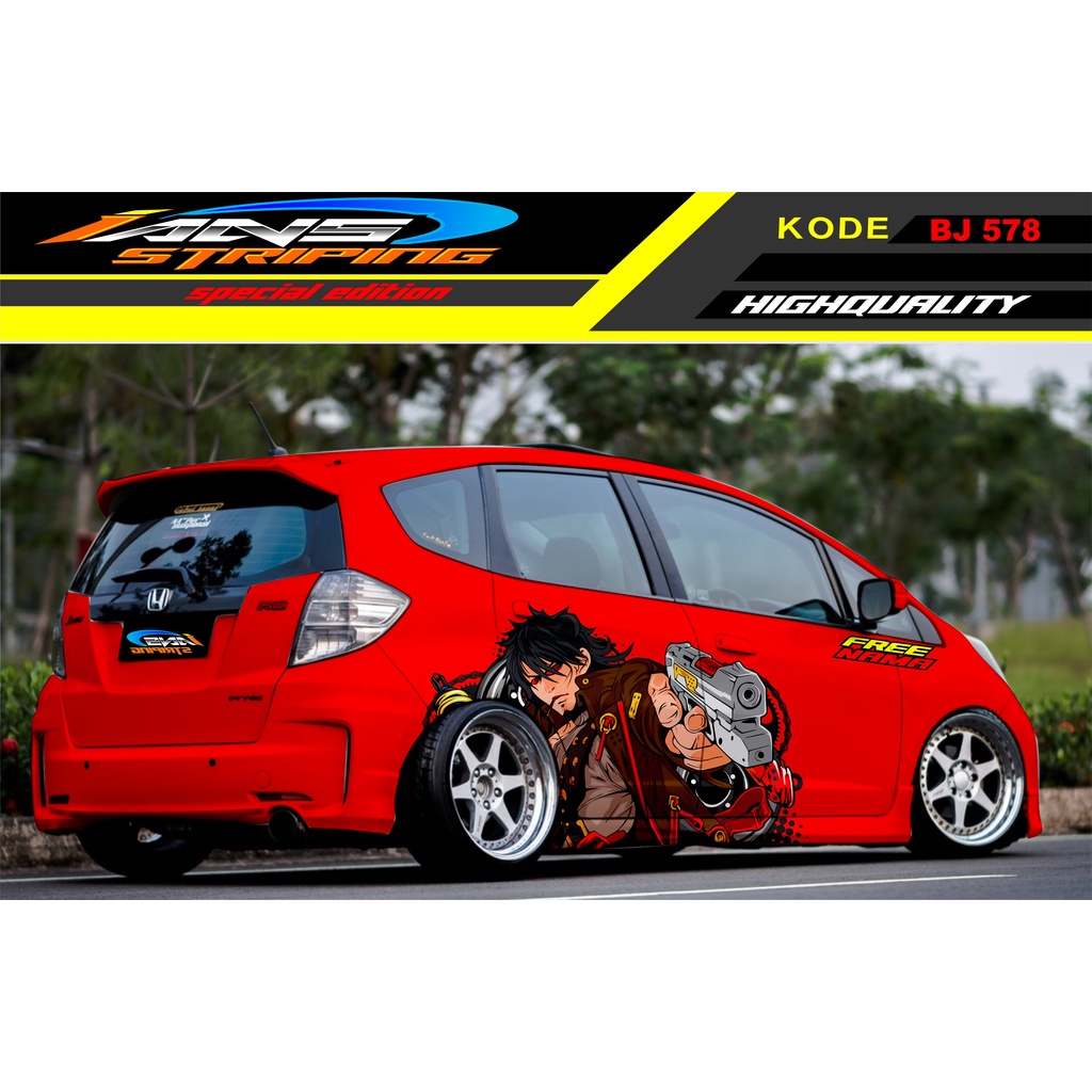 TERMURAH VARIASI MOBIL JAZZ / STIKER DECAL MOBIL BRIO AVANZA YARIS DATSUN / STIKER MOBIL / STIKER MOBIL ANIME / HONDA