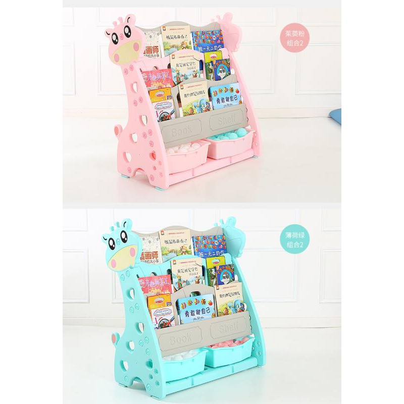 CR Rak Buku Anak Jerapah 3 tingkat 2 Laci Bookshelves CR Rak Buku Anak Jerapah 3 tingkat 2 Laci Bookshelves
