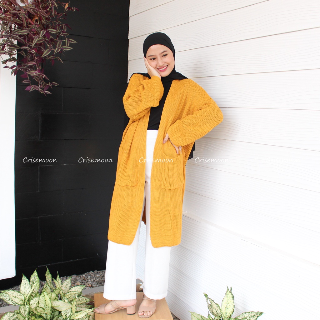 Long cardigan rajut oversize / cardigan Rajut panjang / Cardigan Rajut Longcardy Oversize Tebal-8