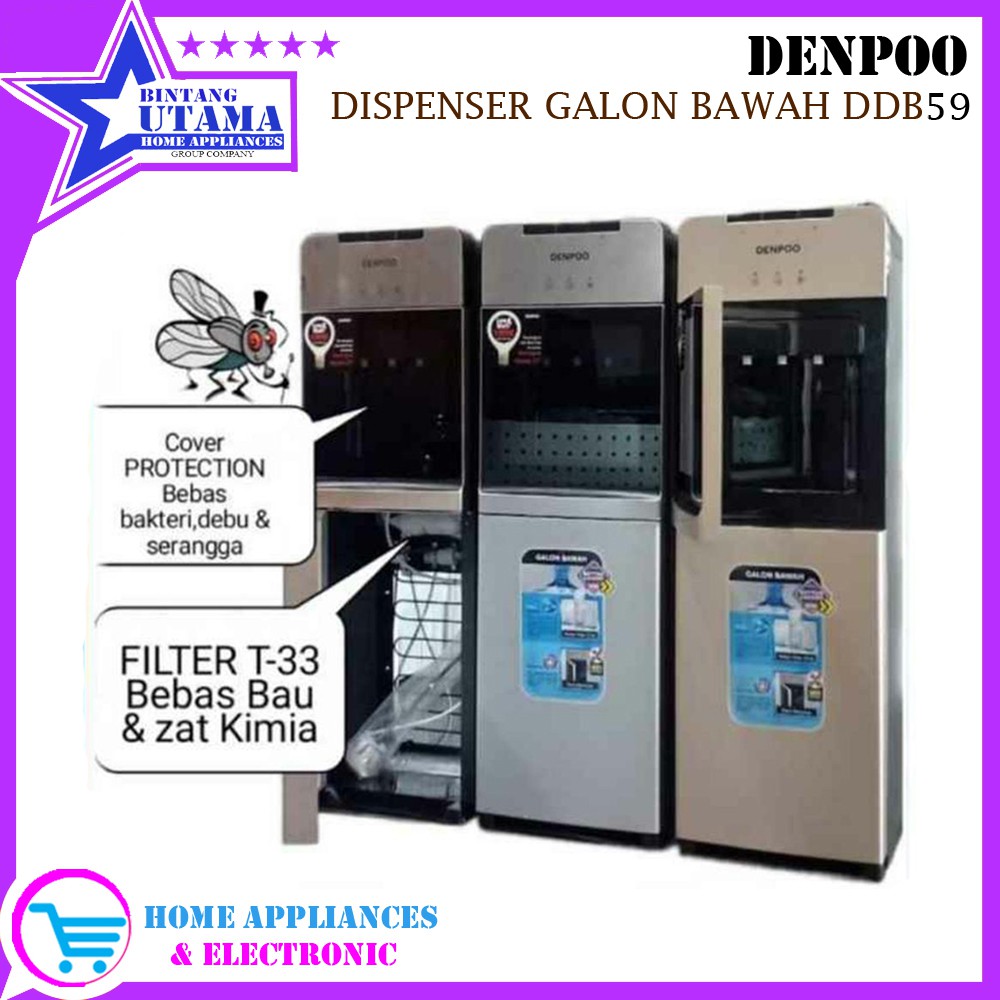 (COD) DISPENSER GALON BAWAH DENPOO DDB-59 / DDB 59 / DDB59 [NORMAL, HOT AND COLD] TERMURAH
