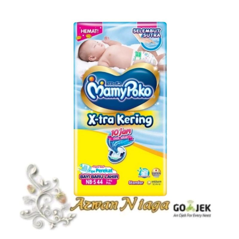 mamypoko nb s44 m40 size m isi 40 nbs isi 44 popok new born tipe perekat bayi baru lahir