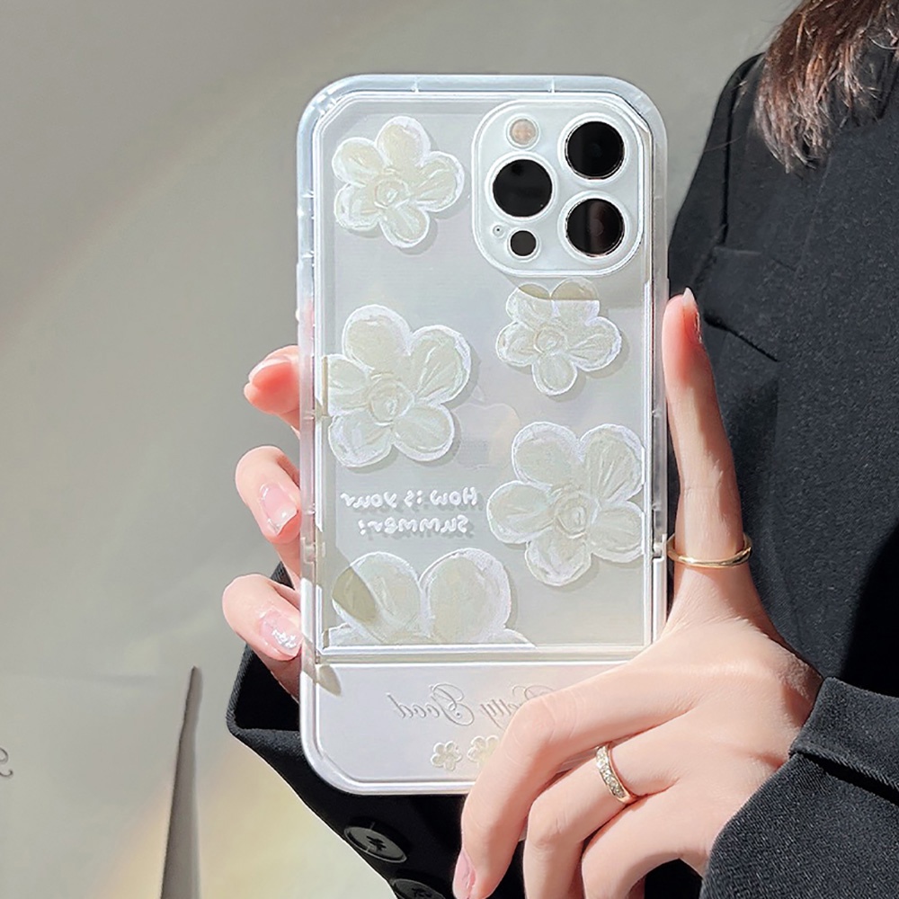 Soft Case Bracket Stand Holder Motif Kartun Bunga Untuk iPhone 11 12 13 14 Pro Max 6 6S Plus 7 8 14 Plus XR X Xs Max SE 2020 2022