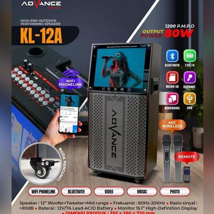 *$*$*$*$] ADVANCE KL-12A Speaker Bluetooth Layar LCD [12"] Portable