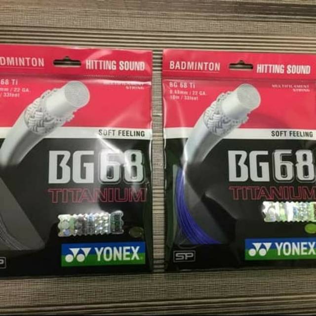 Bg 68 ti/yonex/pasang senar/raket/badminton/bulutangkis/original/bg 68 titanium/bg 68 titanium