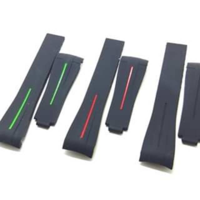 20mm Black Rubber Watch Strap Band For Rolex Rubber B Oysterflex