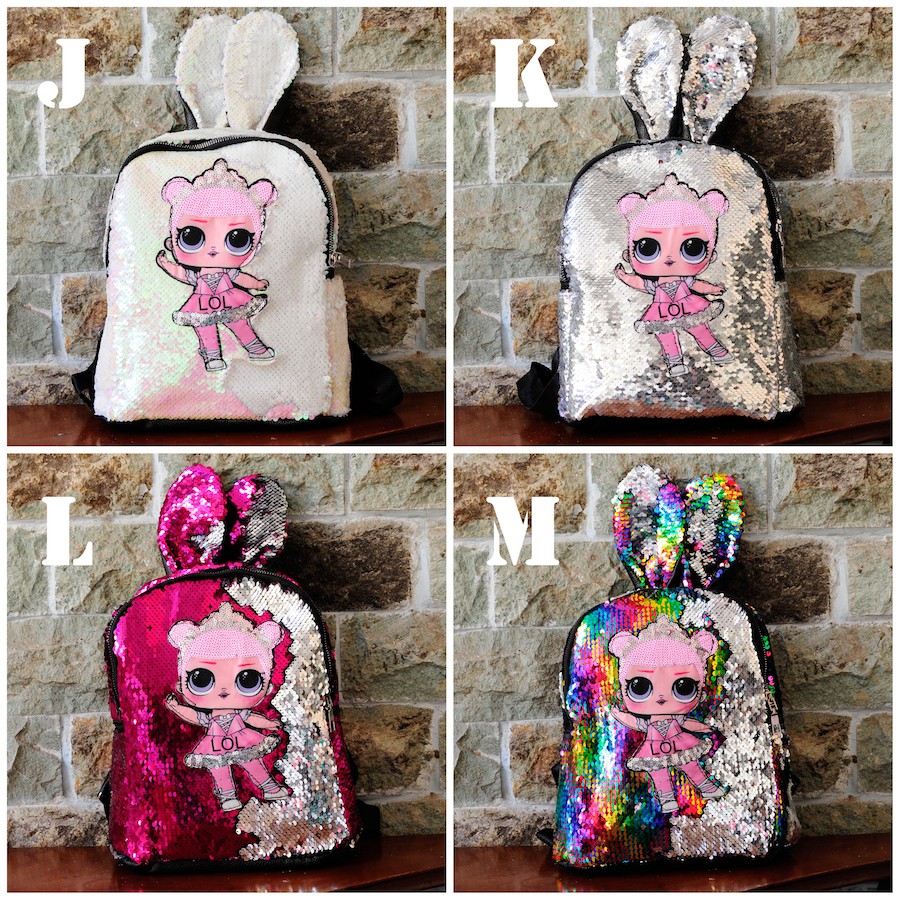 Tas Ransel Sequin Telinga 1 Resleting FS1032