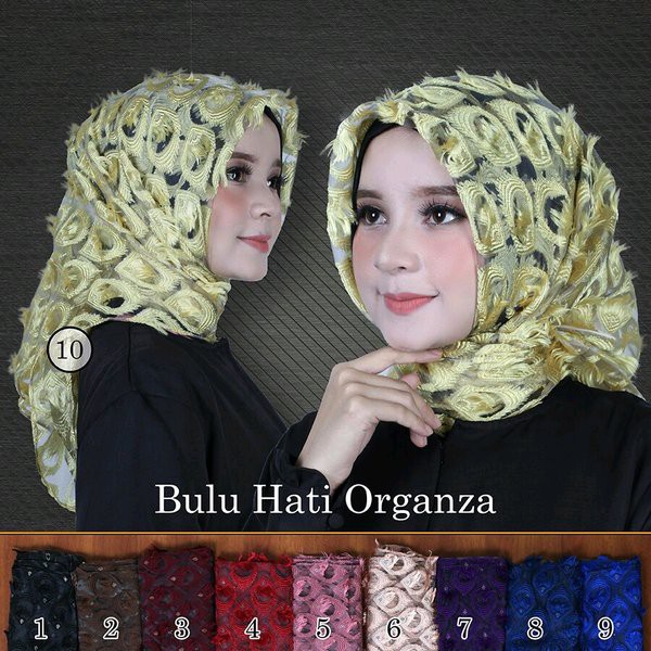 Terbaru Segiempat Organza Rubiah Banyak Motif Termurah Hijab Square
