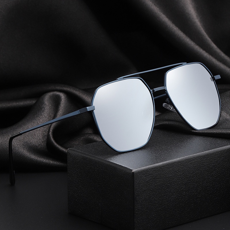 Kacamata Hitam Polarized Poligonal Double Nose Bridge Untuk Pria