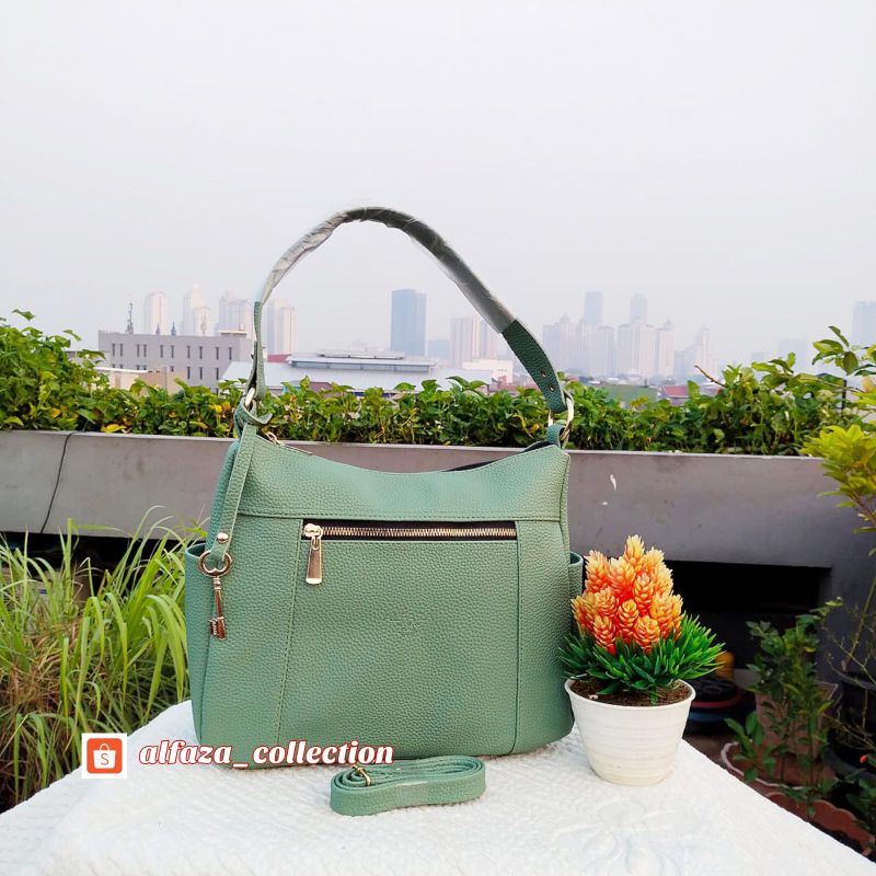 Alfaza Hobo res depan elegan bahan kulit jeruk ukuran 30x26cm