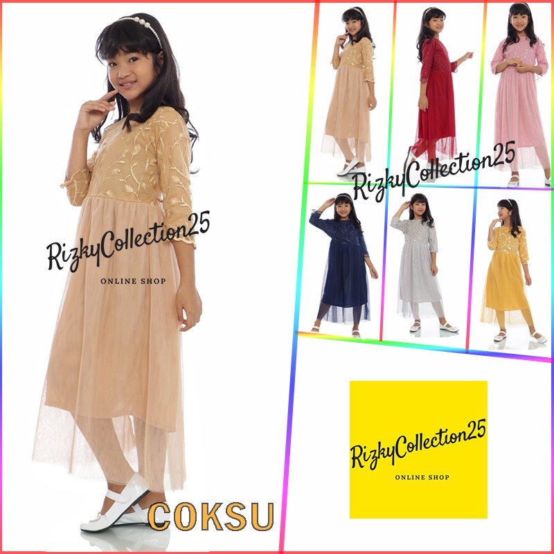 [REALPICT-BISA COD] KEBAYA DRESS ANAK TERMURAH/ DRESS BROKAT TILE ANAK PEREMPUAN/ DRESS ANAK TERBARU