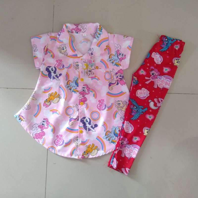 (COD) SET TUNIK KUDAPONY USIA 1-5 TH (PILIH WARNA)