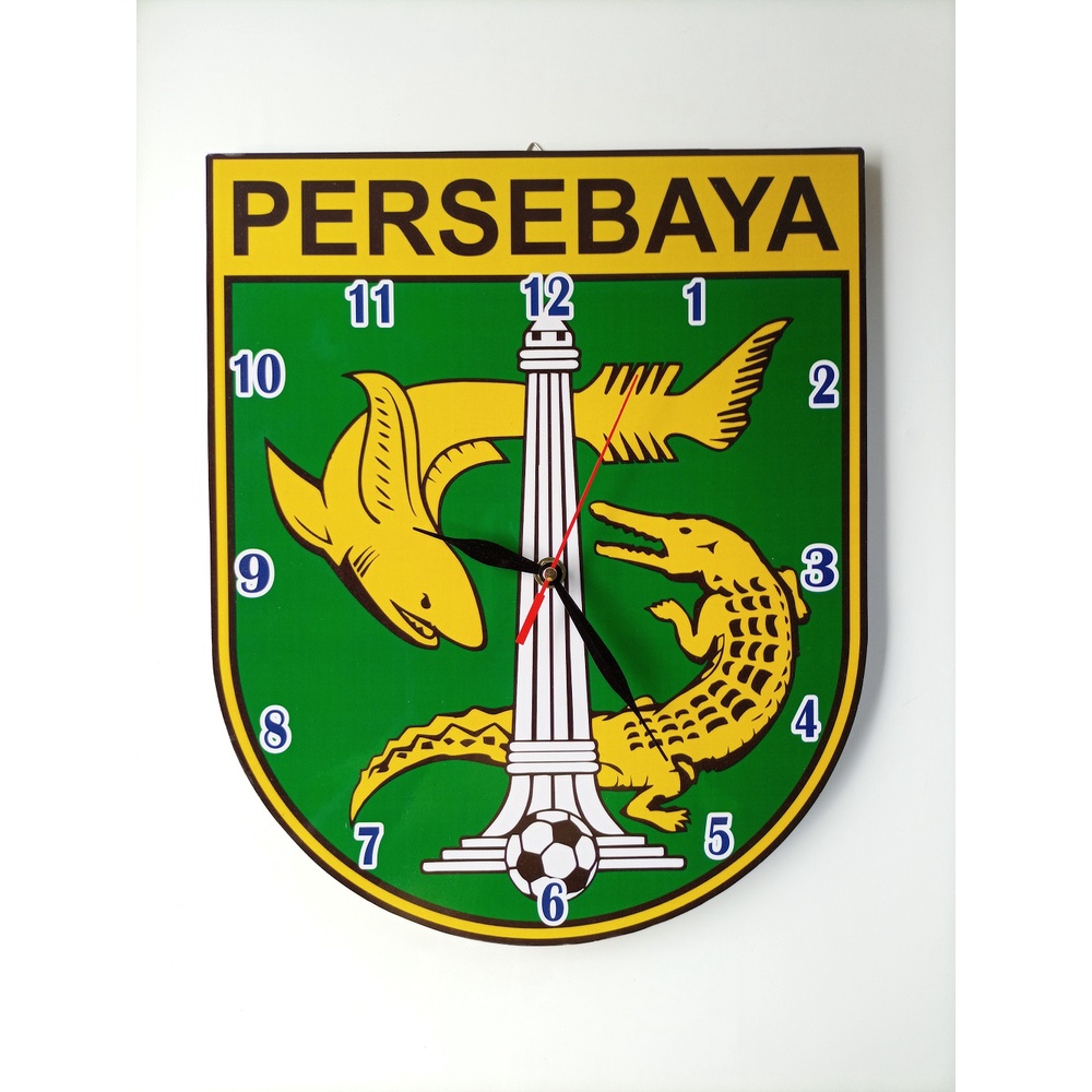 Jam Dinding Logo Persebaya Merchandise Unik Keren Besar Ukuran Jumbo Artistik Ekonomis Terbaru Walldecor