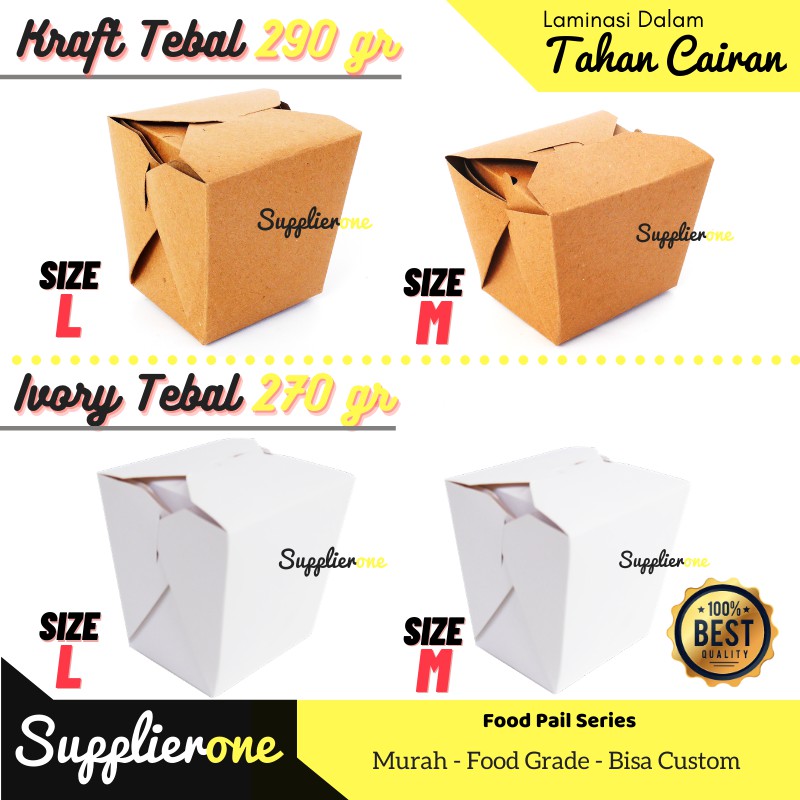 Jual Food Pail L / Foodpail M / Food Pail Box / Kemasan Rice Box / Dus ...