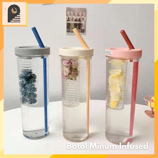 Either.id - Botol Minum Infused 700ml / FREE BUBBLE WRAP Botol Minum Sedotan / Botol Sedotan Infused / Tumblr Cup Infused