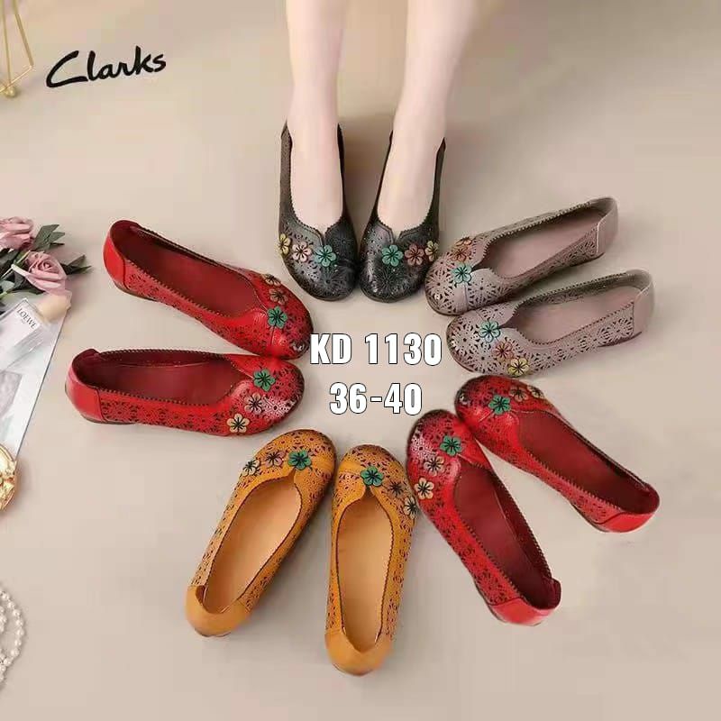 SEPATU CLARKS KD1130 FLATSHOES LEATHER / SEPATU KULIT/ SEPATU KANTOR