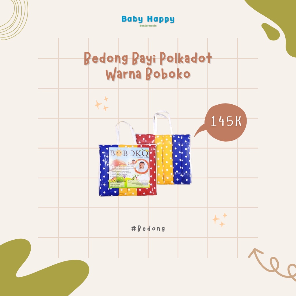 Bedong Bayi Polkadot Warna/Bedong Bayi Boboko Murah/Bedong Bayi Jumbo/set isi 6 pcs