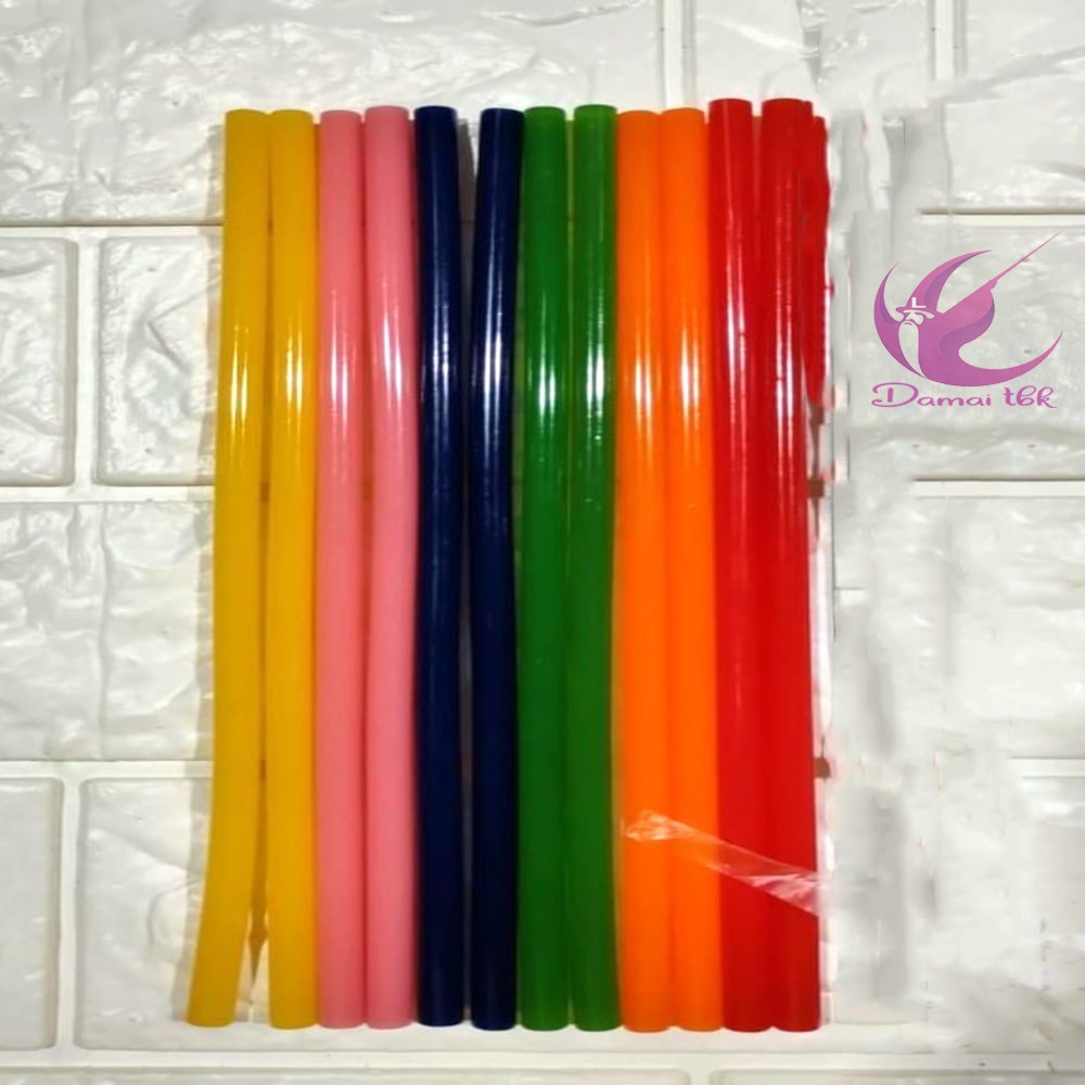 ISI LEM TEMBAK Kecil / Lem Bakar 6 WARNA Solid / GLITTER isi 12 pcs