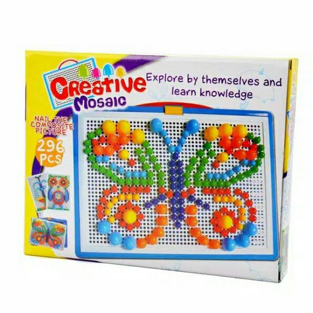 MAINAN ANAK CREATIVE MOSAIC/LEGO PAPAN PAKU JAMUR