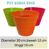 Pot Bunga Edge Warna Warni Diameter 20 Cm / Pot Bunga Diameter 20 Cm 07