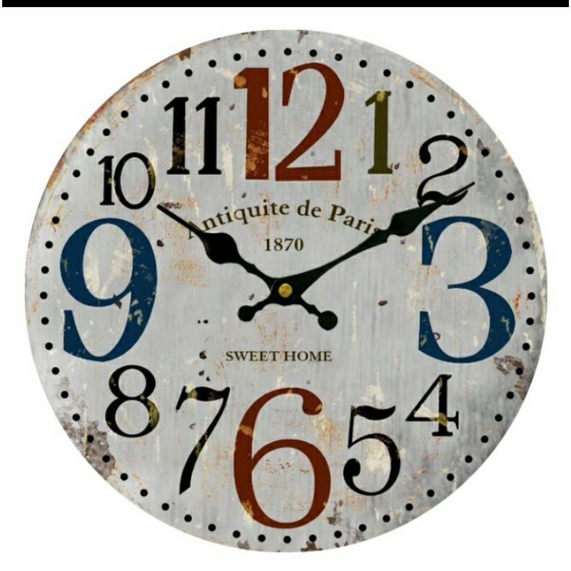 Jam dinding bulat antik kreatif unik