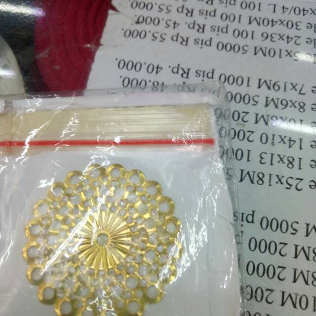 lempeng emas bulat hiasan aksesoris bahan craft